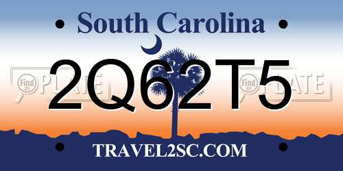 2Q62T5 South Carolina License Plate