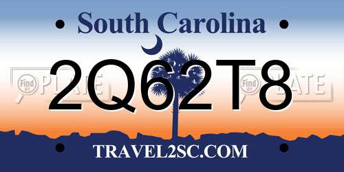 2Q62T8 South Carolina License Plate