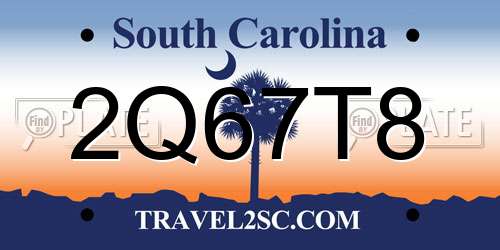 2Q67T8 South Carolina License Plate