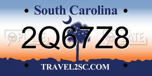 2Q67Z8 South Carolina License Plate