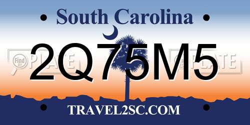 2Q75M5 South Carolina License Plate