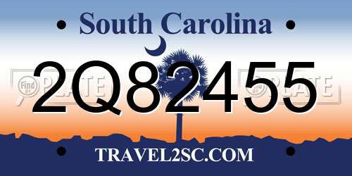 2Q82455 South Carolina License Plate
