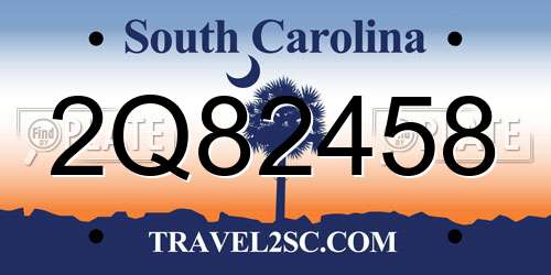 2Q82458 South Carolina License Plate