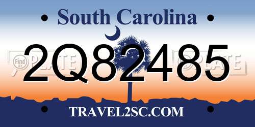 2Q82485 South Carolina License Plate
