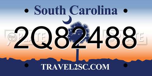 2Q82488 South Carolina License Plate