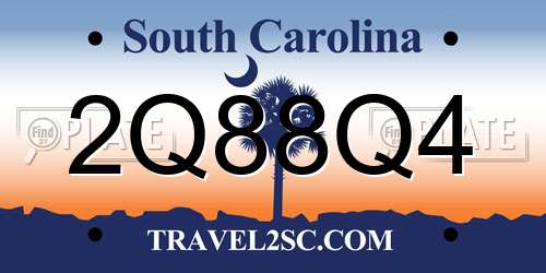 2Q88Q4 South Carolina License Plate