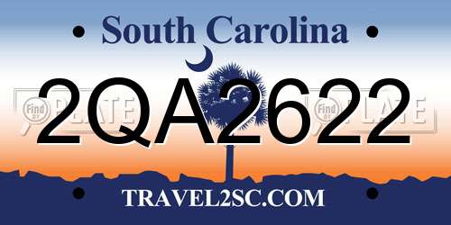 2QA2622 South Carolina License Plate