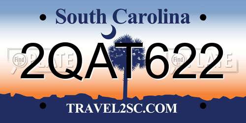 2QAT622 South Carolina License Plate