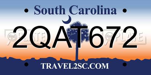 2QAT672 South Carolina License Plate