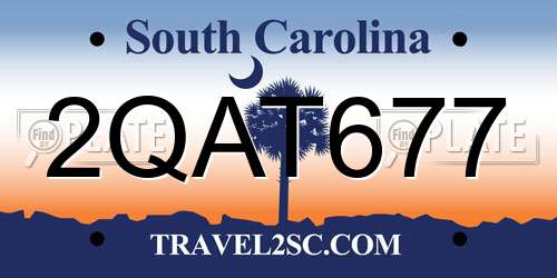 2QAT677 South Carolina License Plate