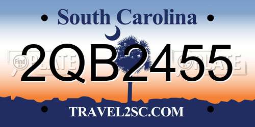 2QB2455 South Carolina License Plate