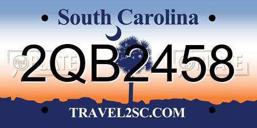 2QB2458 South Carolina License Plate