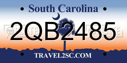 2QB2485 South Carolina License Plate