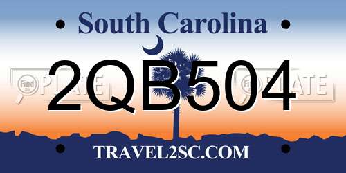 2QB504 South Carolina License Plate