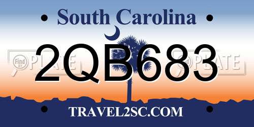 2QB683 South Carolina License Plate