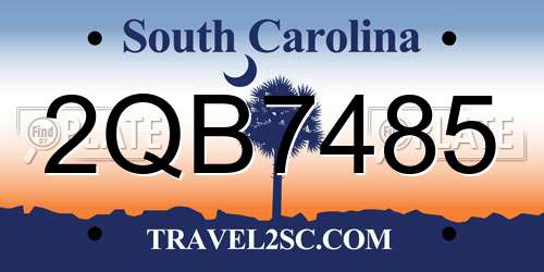 2QB7485 South Carolina License Plate