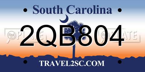2QB804 South Carolina License Plate