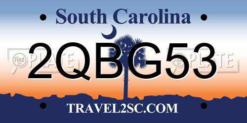 2QBG53 South Carolina License Plate