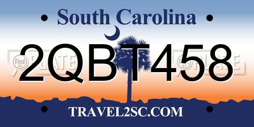 2QBT458 South Carolina License Plate