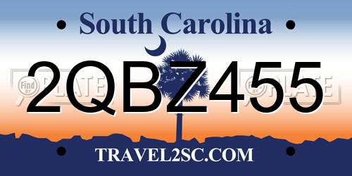 2QBZ455 South Carolina License Plate