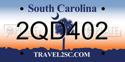 2QD402 South Carolina License Plate