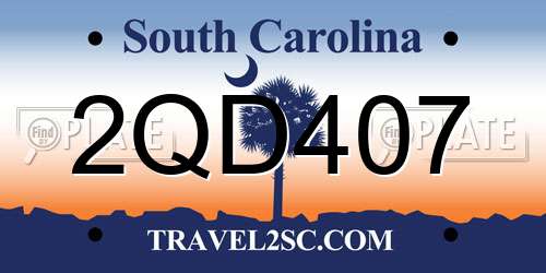 2QD407 South Carolina License Plate
