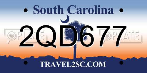2QD677 South Carolina License Plate