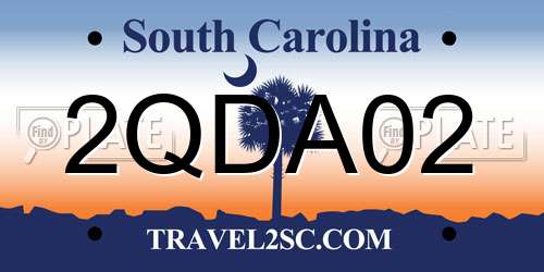 2QDA02 South Carolina License Plate