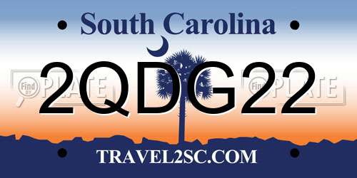 2QDG22 South Carolina License Plate