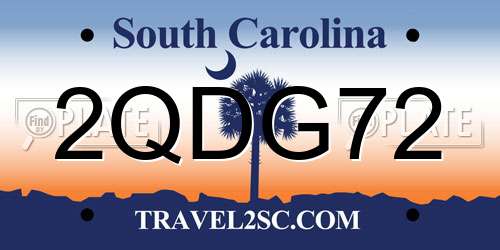 2QDG72 South Carolina License Plate