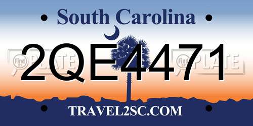 2QE4471 South Carolina License Plate