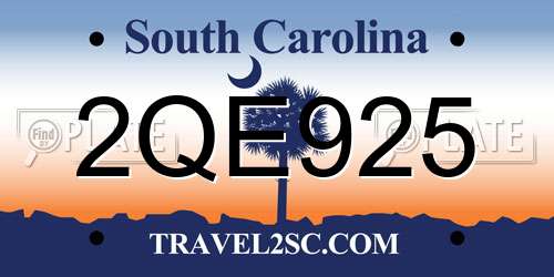 2QE925 South Carolina License Plate