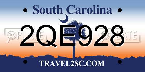 2QE928 South Carolina License Plate