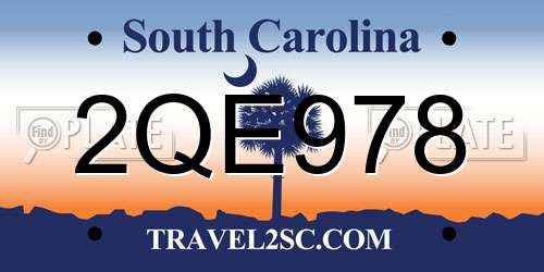 2QE978 South Carolina License Plate