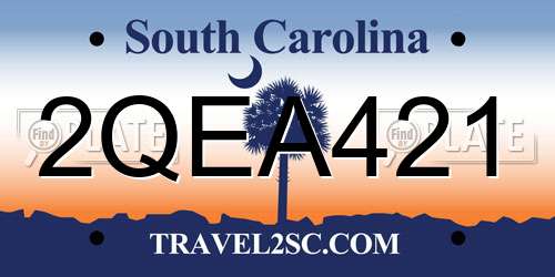 2QEA421 South Carolina License Plate