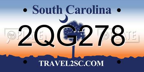 2QG278 South Carolina License Plate