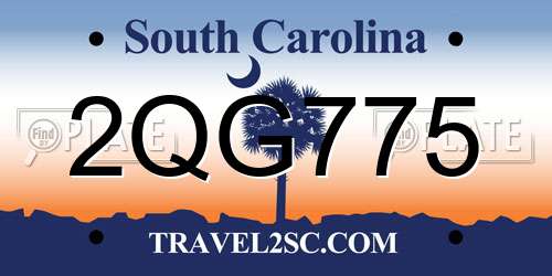 2QG775 South Carolina License Plate