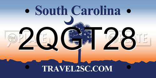2QGT28 South Carolina License Plate