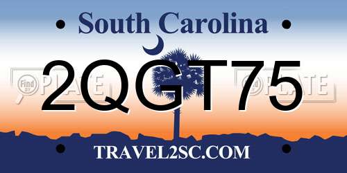 2QGT75 South Carolina License Plate