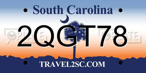 2QGT78 South Carolina License Plate