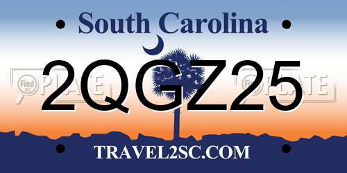2QGZ25 South Carolina License Plate