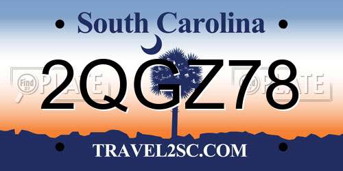 2QGZ78 South Carolina License Plate