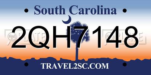 2QH7148 South Carolina License Plate