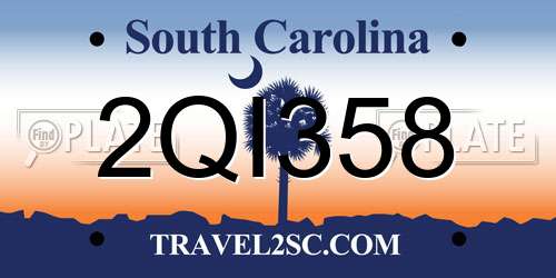 2QI358 South Carolina License Plate