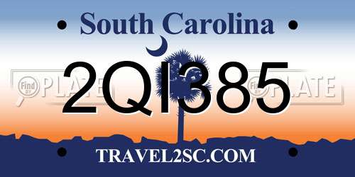 2QI385 South Carolina License Plate