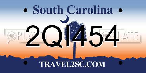 2QI454 South Carolina License Plate