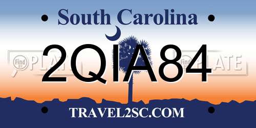 2QIA84 South Carolina License Plate