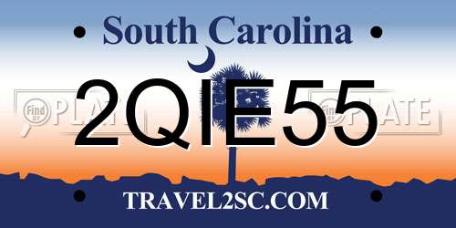 2QIE55 South Carolina License Plate