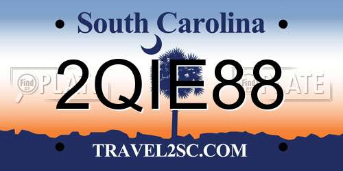 2QIE88 South Carolina License Plate