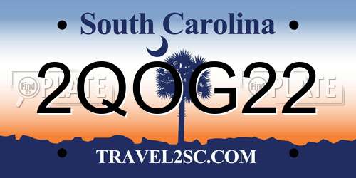 2QOG22 South Carolina License Plate